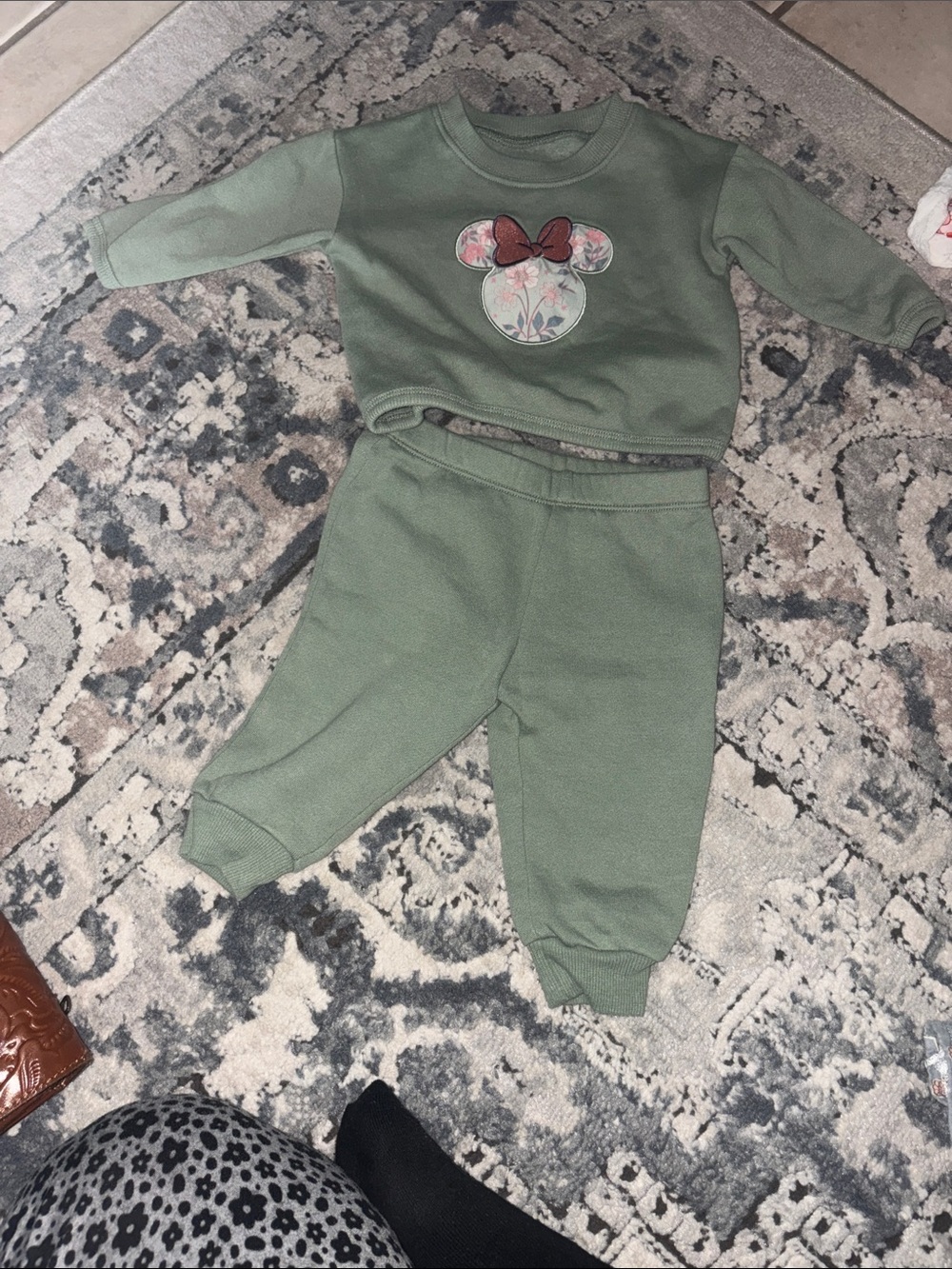 Disney Olive Green Kids Sweatpants & Top Set